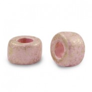 Abalorios de cerámica DQ Griegos gold spot 9mm - Rosa